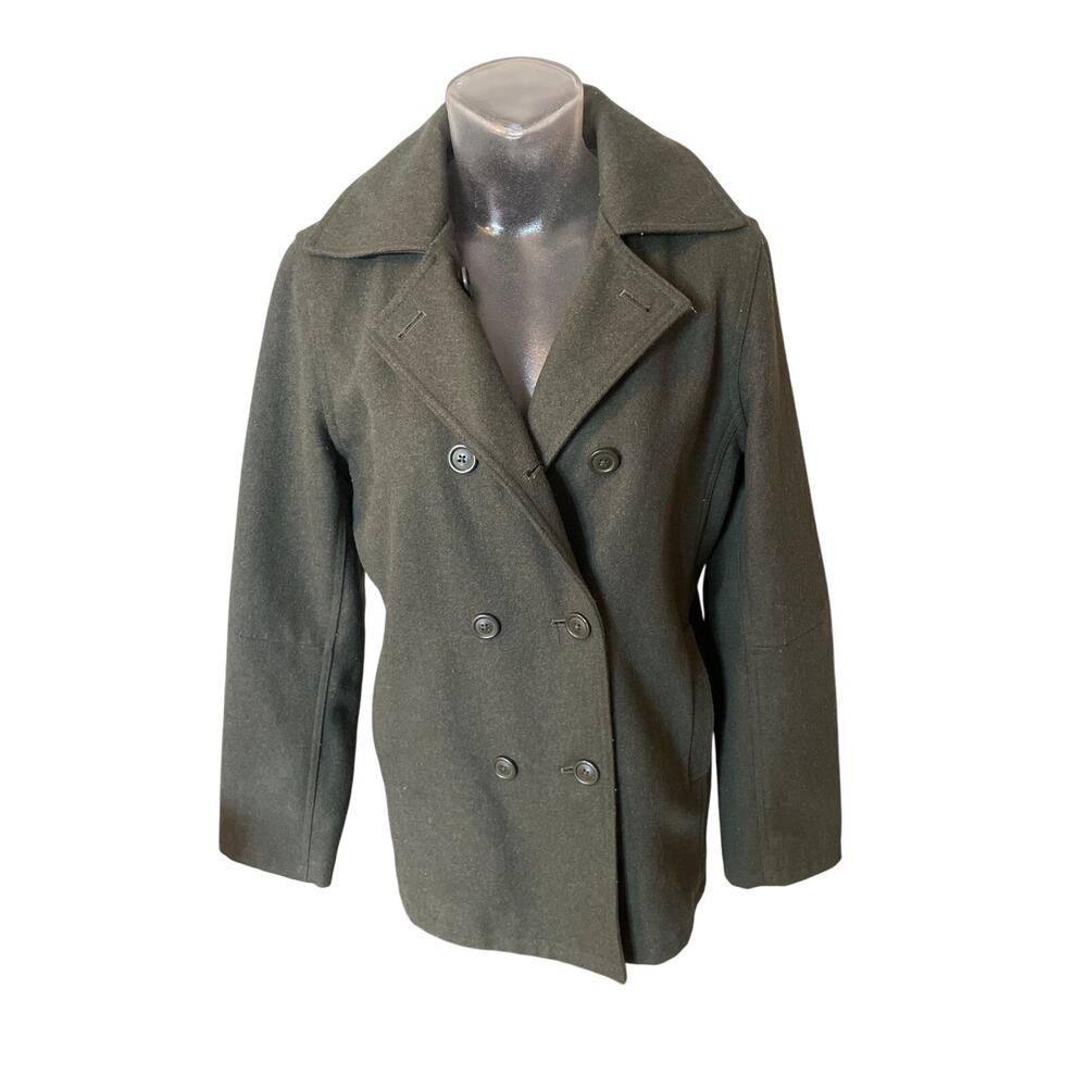 Vintage AMERICAN EAGLE OUTFITTERS Wool Peacoat in Green Small S FLEECE LINED